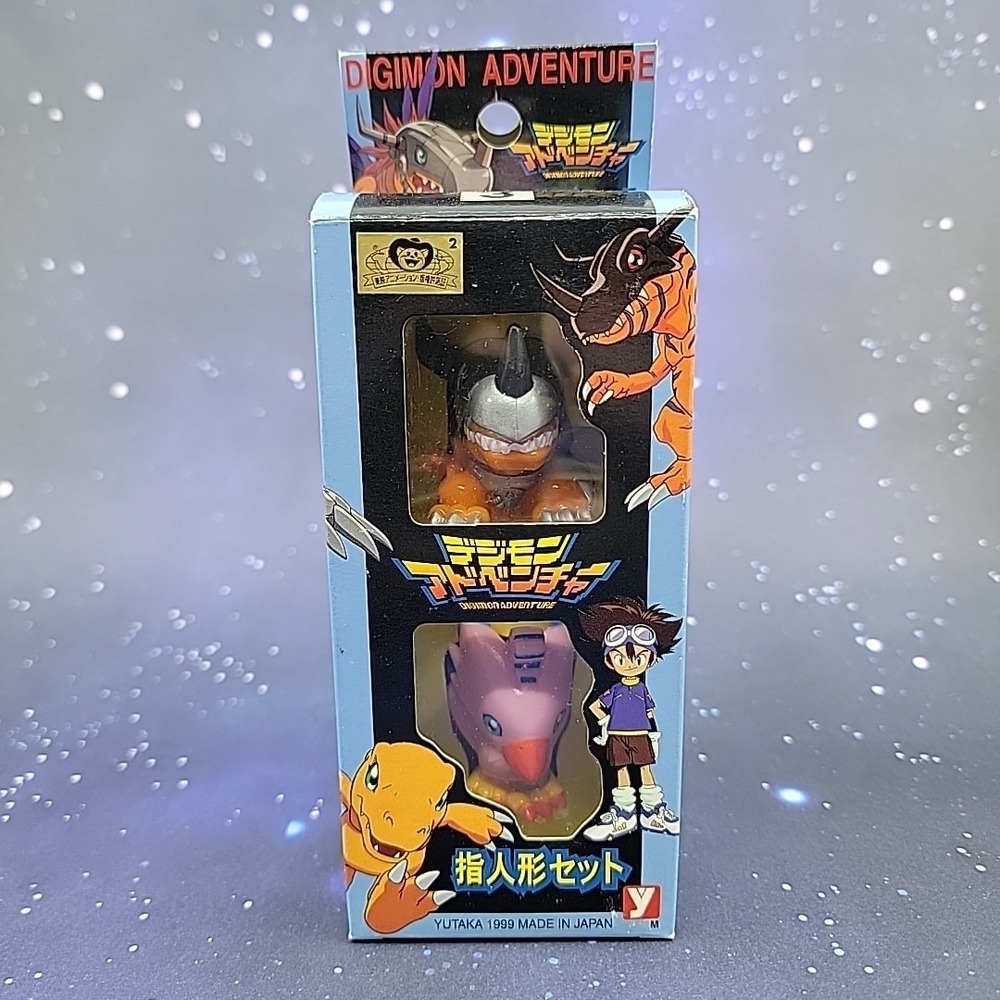 Yutaka Digimon 1999 Finger Puppet Toy Set - MetalGreymon & Biyomon JAPANESE #3
